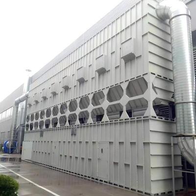 Large-scale wood processing plant dust collection and filtration system